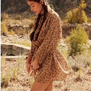 Doen Long Sleeve Cotton Mini Dress